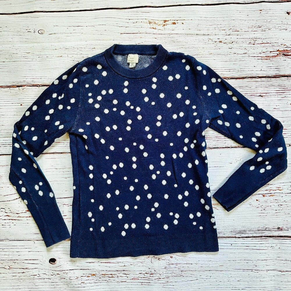A New Day black and white polka dot sweater top